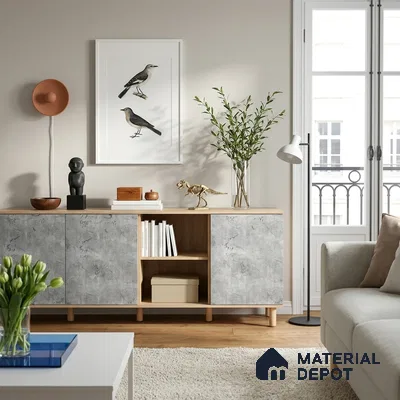 Wooden Look LM 19342 Greek Slate 2 8 ft x 4 ft Texture Finish Decorative Laminate - 1 mm | Suitable for TV Unit, Wardrobe, Kitchen Cabinets