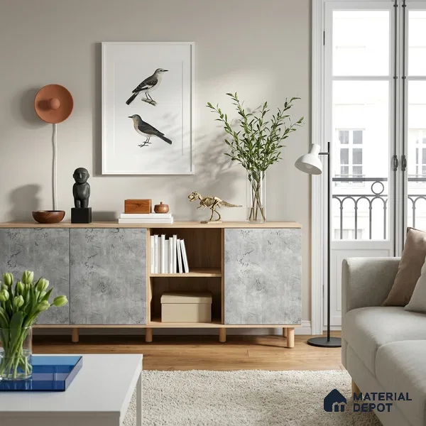 Wooden Look LM 19342 Greek Slate 2 8 ft x 4 ft Texture Finish Decorative Laminate - 1 mm | Suitable for TV Unit, Wardrobe, Kitchen Cabinets