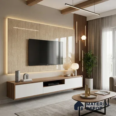 Wooden Look LM 19346 Mali Mahogany 8 ft x 4 ft Glossy Finish Decorative Laminate - 1 mm | Suitable for TV Unit, Wardrobe, Kitchen Cabinets