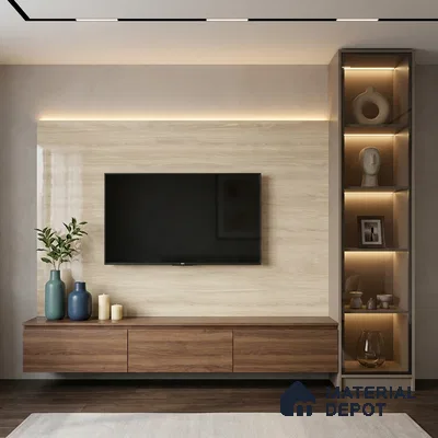 Wooden Look LM 19360 Baraki Walnut 8 ft x 4 ft Glossy Finish Decorative Laminate - 1 mm | Suitable for TV Unit, Wardrobe, Kitchen Cabinets