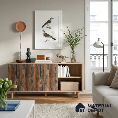 Wooden Look LM 19389 Brazil Wood 8 ft x 4 ft Texture Finish Decorative Laminate - 1 mm | Suitable for TV Unit, Wardrobe, Kitchen Cabinets