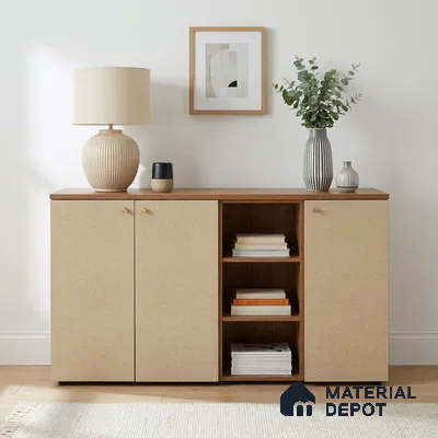 Beige Cane Look LM 20046 8 ft x 4 ft Texture Finish Decorative Laminate - 1 mm | Suitable for TV Unit, Wardrobe, Kitchen Cabinets