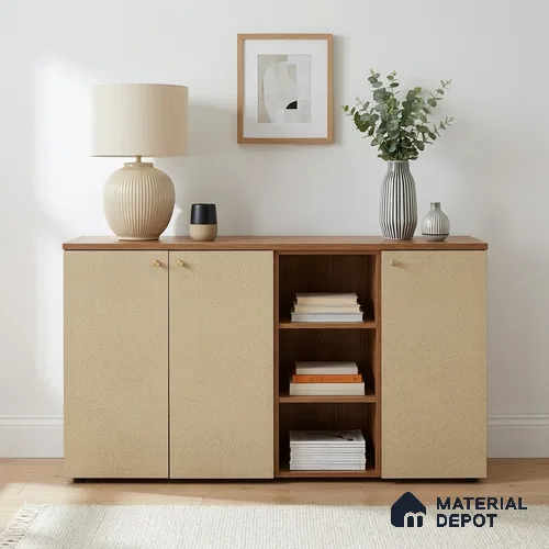 Beige Cane Look LM 20046 8 ft x 4 ft Texture Finish Decorative Laminate - 1 mm | Suitable for TV Unit, Wardrobe, Kitchen Cabinets
