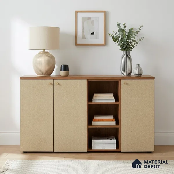 Beige Cane Look LM 20046 8 ft x 4 ft Texture Finish Decorative Laminate - 1 mm | Suitable for TV Unit, Wardrobe, Kitchen Cabinets