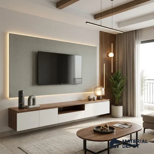 Grey Cane Look LM 20050 8 ft x 4 ft Texture Finish Decorative Laminate - 1 mm | Suitable for TV Unit, Wardrobe, Kitchen Cabinets