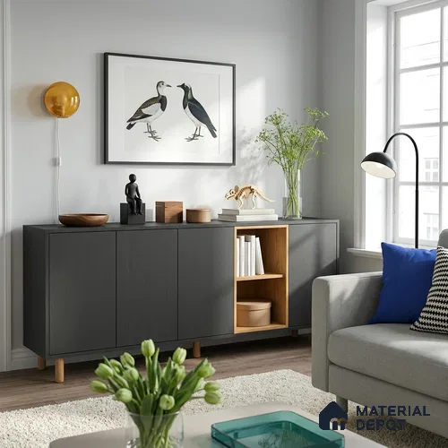 Grey Textured Solid Look LM 20051 8 ft x 4 ft Texture Finish Decorative Laminate - 1 mm | Suitable for TV Unit, Wardrobe, Kitchen Cabinets