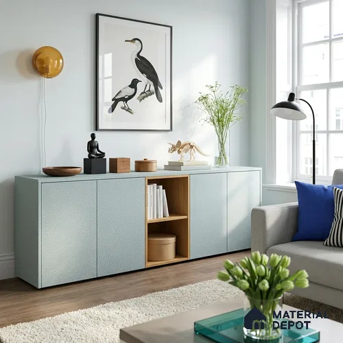 Grey Cane Look LM 20059 8 ft x 4 ft Texture Finish Decorative Laminate - 1 mm | Suitable for TV Unit, Wardrobe, Kitchen Cabinets