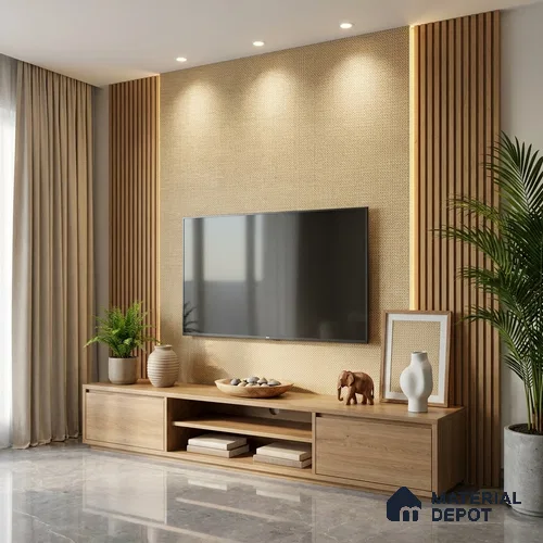 Brown Cane Look LM 20085 8 ft x 4 ft Texture Finish Decorative Laminate - 1 mm | Suitable for TV Unit, Wardrobe, Kitchen Cabinets