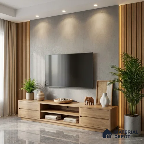 Beige Fabric Look LM 20092 8 ft x 4 ft Texture Finish Decorative Laminate - 1 mm | Suitable for TV Unit, Wardrobe, Kitchen Cabinets