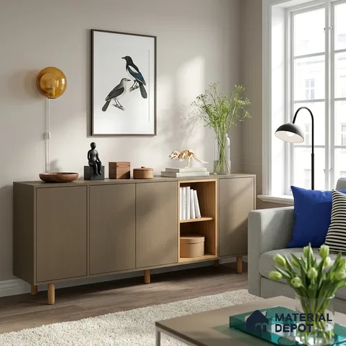 Brown Fabric Look LM 20095 8 ft x 4 ft Texture Finish Decorative Laminate - 1 mm | Suitable for TV Unit, Wardrobe, Kitchen Cabinets