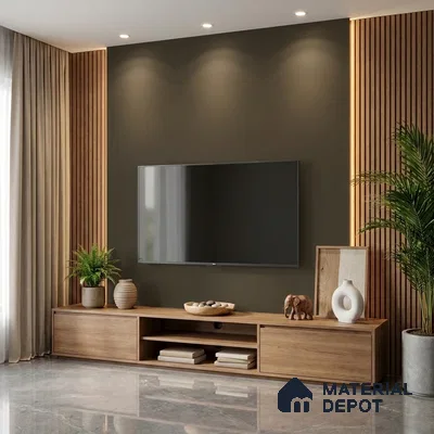Brown Textured Solid Look LM 20122 8 ft x 4 ft Texture Finish Decorative Laminate - 1 mm | Suitable for TV Unit, Wardrobe, Kitchen Cabinets