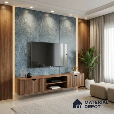 Blue Marble Look LM 20991 8 ft x 4 ft Matte Finish Decorative Laminate - 1 mm | Suitable for TV Unit, Wardrobe, Kitchen Cabinets