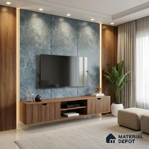Blue Marble Look LM 20991 8 ft x 4 ft Matte Finish Decorative Laminate - 1 mm | Suitable for TV Unit, Wardrobe, Kitchen Cabinets