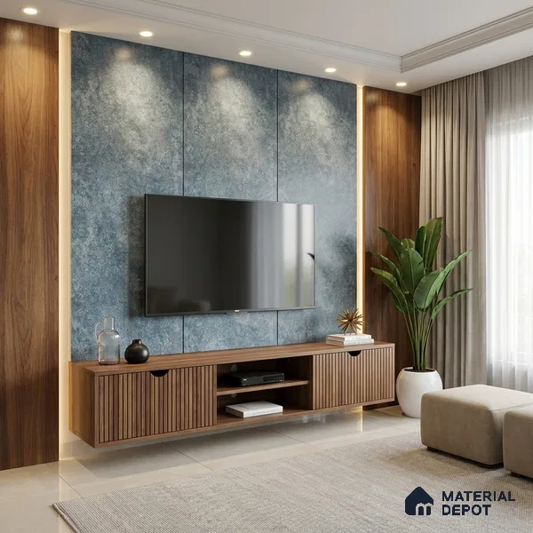 Blue Marble Look LM 20991 8 ft x 4 ft Matte Finish Decorative Laminate - 1 mm | Suitable for TV Unit, Wardrobe, Kitchen Cabinets