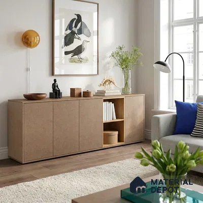 Brown Fabric Look LM 21008 8 ft x 4 ft Texture Finish Decorative Laminate - 1 mm | Suitable for TV Unit, Wardrobe, Kitchen Cabinets
