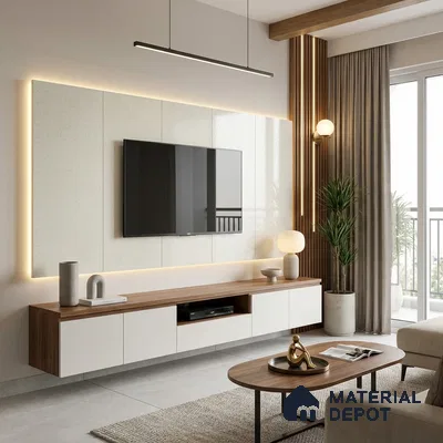 Patterned Look LM 21025 8 ft x 4 ft High Gloss Finish Decorative Laminate - 1 mm | Suitable for Bedroom, TV Unit, Wardrobe