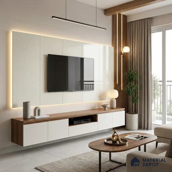 Patterned Look LM 21025 8 ft x 4 ft High Gloss Finish Decorative Laminate - 1 mm | Suitable for Bedroom, TV Unit, Wardrobe