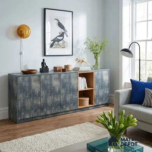 Grey Rustic Look LM 21273 8 ft x 4 ft Texture Finish Decorative Laminate - 1 mm | Suitable for TV Unit, Wardrobe, Kitchen Cabinets