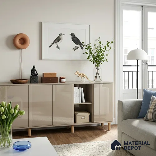 Brown Sparkle Look LM 23260 Milky Way 8 ft x 4 ft High Gloss Finish 6H Anti Scratch Acrylic Laminate - 1.5 mm | Suitable for Kitchen Cabinet, TV Unit, Wardrobe