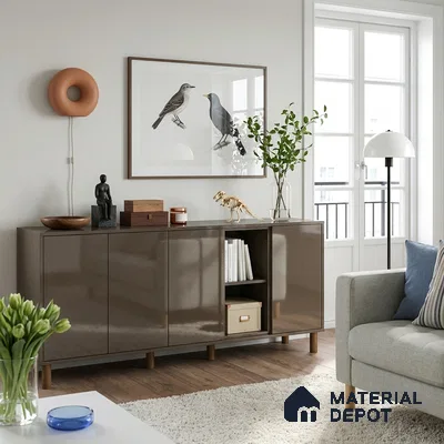 Brown Sparkle Look LM 23267 Valley Flower 8 ft x 4 ft High Gloss Finish 6H Anti Scratch Acrylic Laminate - 1.5 mm | Suitable for Kitchen Cabinet, TV Unit, Wardrobe