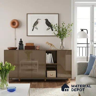 Milk Chocolate Solid Colors Look LM 23268 8 ft x 4 ft High Gloss Finish 6H Anti Scratch Acrylic Laminate - 1.5 mm | Suitable for Living Room, Kitchen, Office
