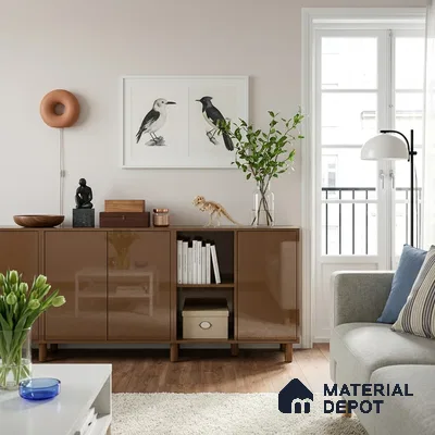 Rustic Earth Solid Colors Look LM 23269 8 ft x 4 ft High Gloss Finish 6H Anti Scratch Acrylic Laminate - 1.5 mm | Suitable for Living Room, Kitchen, Office