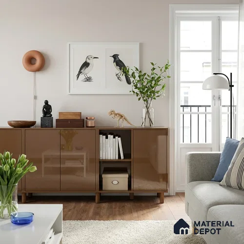 Rustic Earth Solid Colors Look LM 23269 8 ft x 4 ft High Gloss Finish 6H Anti Scratch Acrylic Laminate - 1.5 mm | Suitable for Living Room, Kitchen, Office