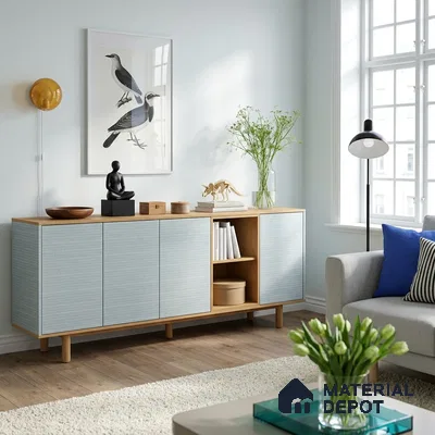 Blue Digital, Fabric Look LM 23622 8 ft x 4 ft Texture Finish Decorative Laminate - 1 mm | Suitable for TV Unit, Wardrobe, Kitchen Cabinets
