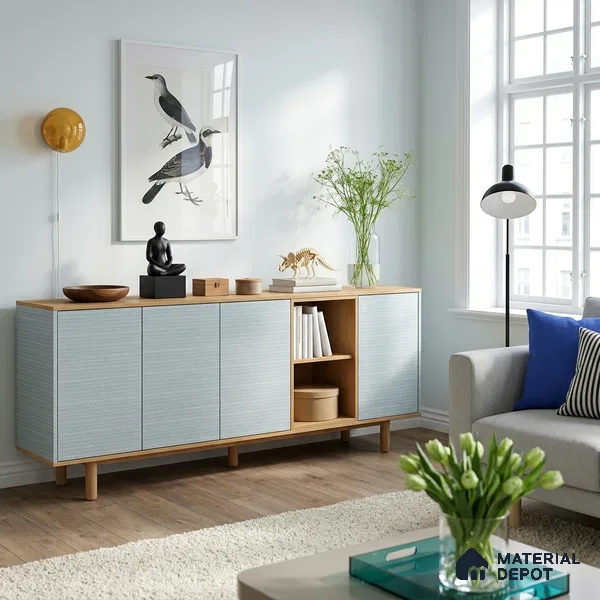 Blue Digital, Fabric Look LM 23622 8 ft x 4 ft Texture Finish Decorative Laminate - 1 mm | Suitable for TV Unit, Wardrobe, Kitchen Cabinets