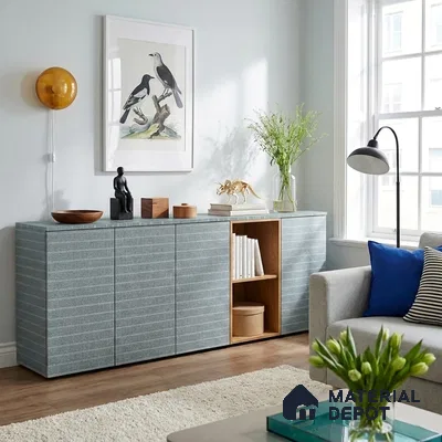 Blue Digital, Fabric Look LM 23623 8 ft x 4 ft Texture Finish Decorative Laminate - 1 mm | Suitable for TV Unit, Wardrobe, Kitchen Cabinets