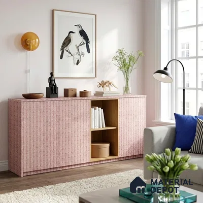 Pink Digital, Fabric Look LM 23624 8 ft x 4 ft Texture Finish Decorative Laminate - 1 mm | Suitable for TV Unit, Wardrobe, Kitchen Cabinets