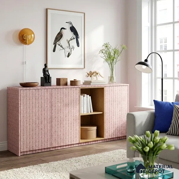 Pink Digital, Fabric Look LM 23624 8 ft x 4 ft Texture Finish Decorative Laminate - 1 mm | Suitable for TV Unit, Wardrobe, Kitchen Cabinets