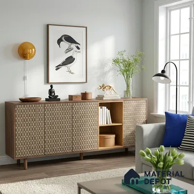 Brown Digital, Fabric Look LM 23626 8 ft x 4 ft Texture Finish Decorative Laminate - 1 mm | Suitable for TV Unit, Wardrobe, Kitchen Cabinets