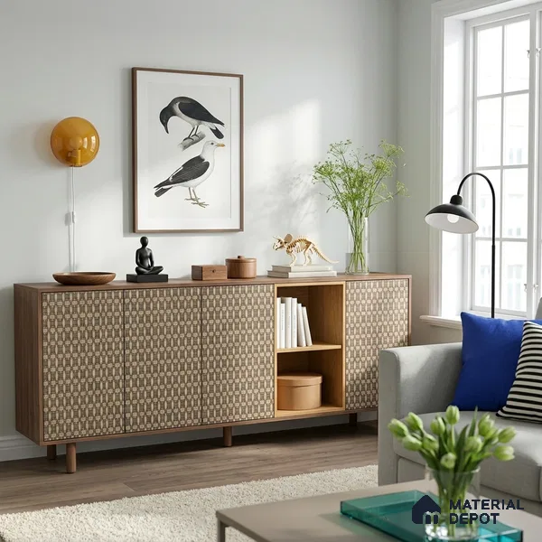 Brown Digital, Fabric Look LM 23626 8 ft x 4 ft Texture Finish Decorative Laminate - 1 mm | Suitable for TV Unit, Wardrobe, Kitchen Cabinets