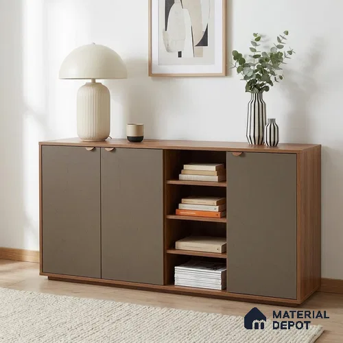 Light Brown Textured Solid Look WP 8 938 8 ft x 4 ft Texture Finish Decorative Laminate - 1 mm | Suitable for TV Unit, Wardrobe, Kitchen Cabinets