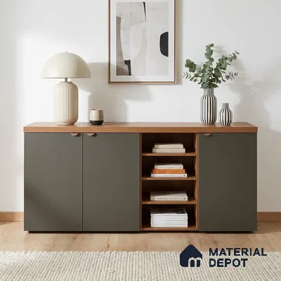 Grey Textured Solid Look WP 5 907 8 ft x 4 ft Texture Finish Decorative Laminate - 1 mm | Suitable for TV Unit, Wardrobe, Kitchen Cabinets