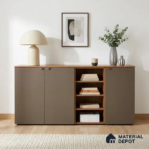 Brown Textured Solid Look WP 5 938 8 ft x 4 ft Texture Finish Decorative Laminate - 1 mm | Suitable for TV Unit, Wardrobe, Kitchen Cabinets
