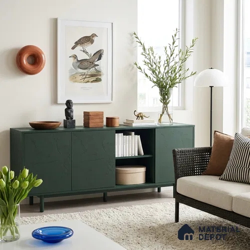 Textured Solid Look Turkish Blue WP 7 910 8 ft x 4 ft Texture Finish Decorative Laminate - 1 mm | Suitable for TV Unit, Wardrobe, Kitchen Cabinets