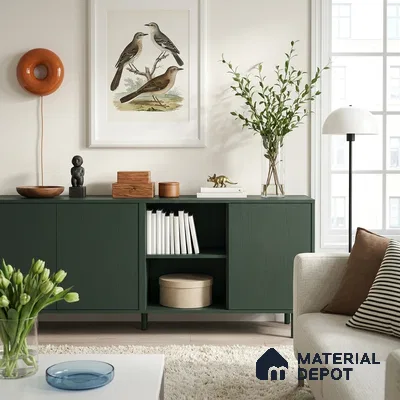 Turkish Blue Solid Colors Look WP 1 910 8 ft x 4 ft Texture Finish Decorative Laminate - 1 mm | Suitable for TV Unit, Wardrobe, Kitchen Cabinets