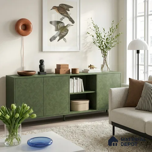 Parrot Green Patterned Look WP 15 949 8 ft x 4 ft Texture Finish Decorative Laminate - 1 mm | Suitable for Bedroom, TV Unit, Wardrobe