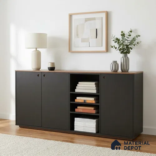 Midnight Blue Cane Look WP 33 948 8 ft x 4 ft Texture Finish Decorative Laminate - 1 mm | Suitable for TV Unit, Wardrobe, Kitchen Cabinets