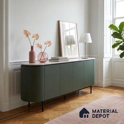 Sage Green Cane Look WP 33 915 8 ft x 4 ft Texture Finish Decorative Laminate - 1 mm | Suitable for TV Unit, Wardrobe, Kitchen Cabinets