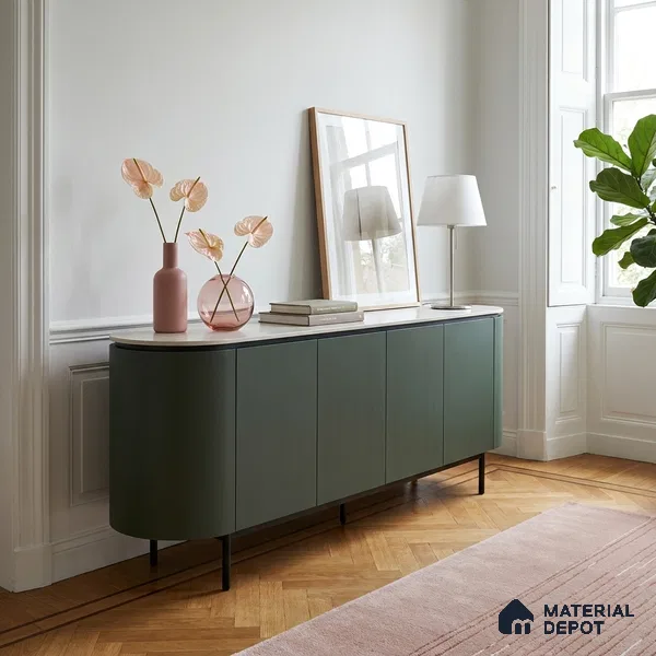Sage Green Cane Look WP 33 915 8 ft x 4 ft Texture Finish Decorative Laminate - 1 mm | Suitable for TV Unit, Wardrobe, Kitchen Cabinets