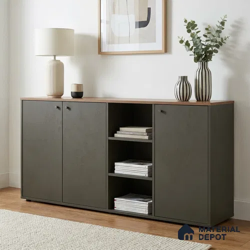 Textured Solid Look Storm Grey WP 6 907 8 ft x 4 ft Texture Finish Decorative Laminate - 1 mm | Suitable for TV Unit, Wardrobe, Kitchen Cabinets