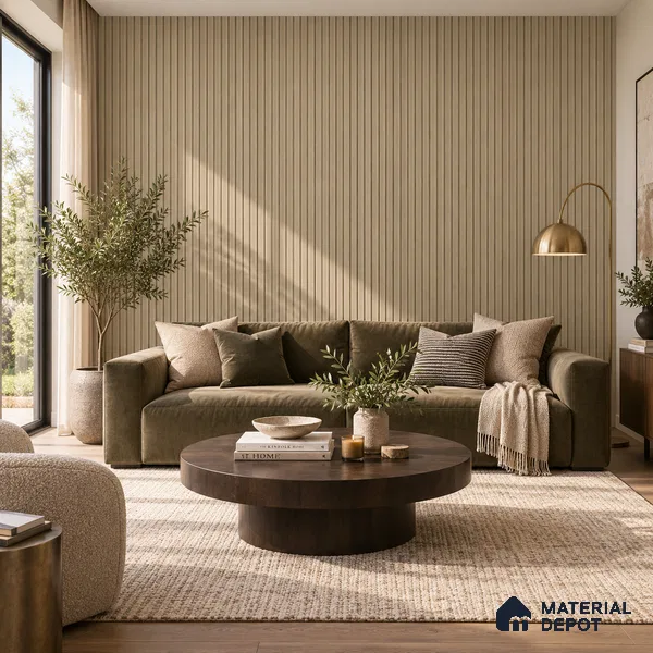 PN 07657 Wood Look Louver 8 ft x 0.83 ft Texture Finish - 10 mm | Suitable for Feature Wall, TV Unit & Living Room