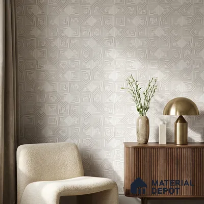 88530-1 | Off-White Diamond Grid Texture PVC Patterned Wallpaper - 5 Meter x 42 Inch, 57.41 Sq. Ft. (Min. 15% Wastage)