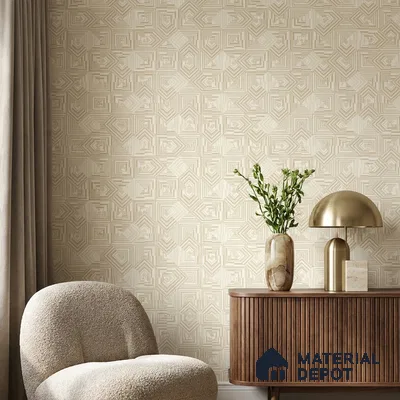 88530-3 | Warm Beige Diamond Grid Texture PVC Patterned Wallpaper - 5 Meter x 42 Inch, 57.41 Sq. Ft. (Min. 15% Wastage)