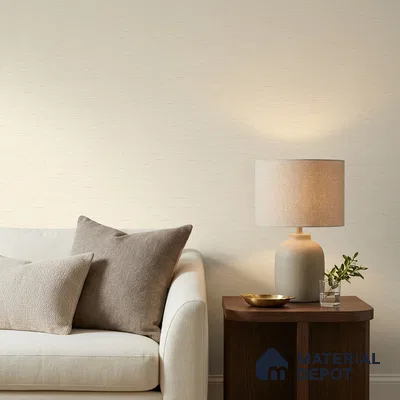 88542-2 | Cream Grasscloth Streak PVC Textured Wallpaper - 5 Meter x 42 Inch, 57.41 Sq. Ft. (Min. 15% Wastage)