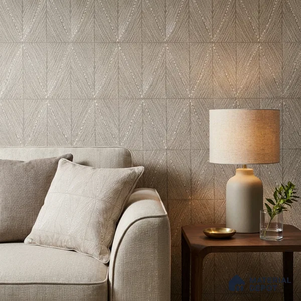 OR02-3 | Warm Taupe Diamond Dot Texture PVC Patterned Wallpaper - 5 Meter x 42 Inch, 57 Sq. Ft. (Min. 15% Wastage)