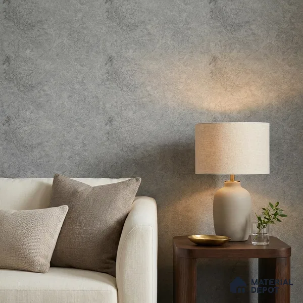 Z1003-4 | Grey Crinkled Foil PVC Textured Wallpaper - 10 Meter x 21 Inch, 57 Sq. Ft. (Min. 15% Wastage)